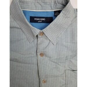 Toscano Silk Mens Shirt XL Button-down Short Sleeve Men's Size XL